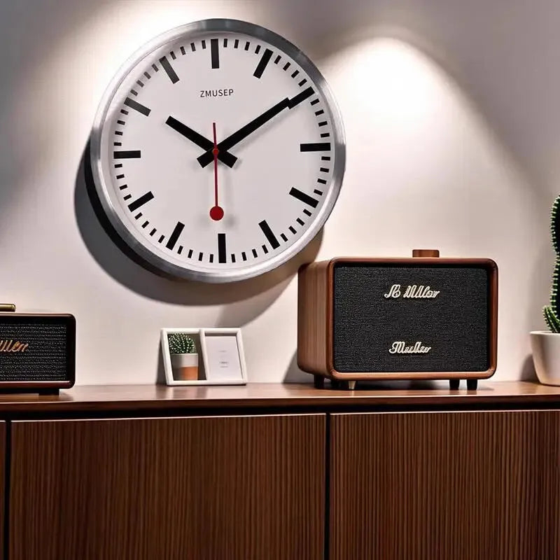 Silver Wall Clock